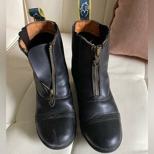 Moretta Clio Active Flex Kids Leather Paddock Boots Front Zip